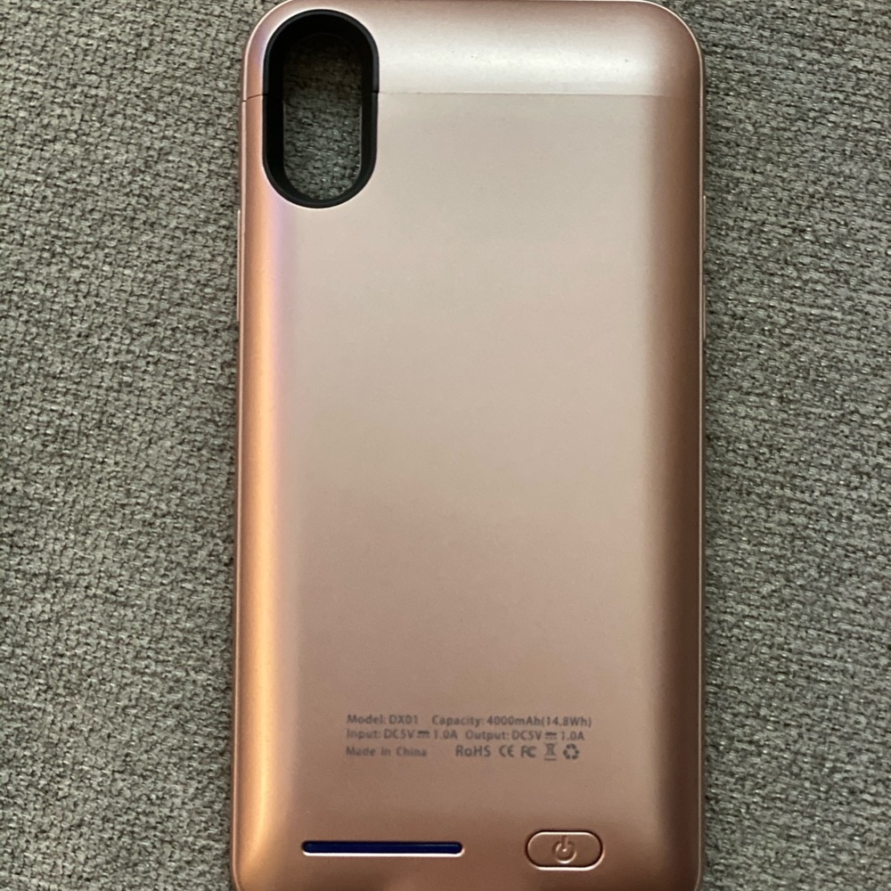 Rose gold battery charging iPhone case